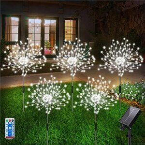 Solar Garden Lights, Firework Light Outdoor 5 Pack 120 LED Solar Waterproof